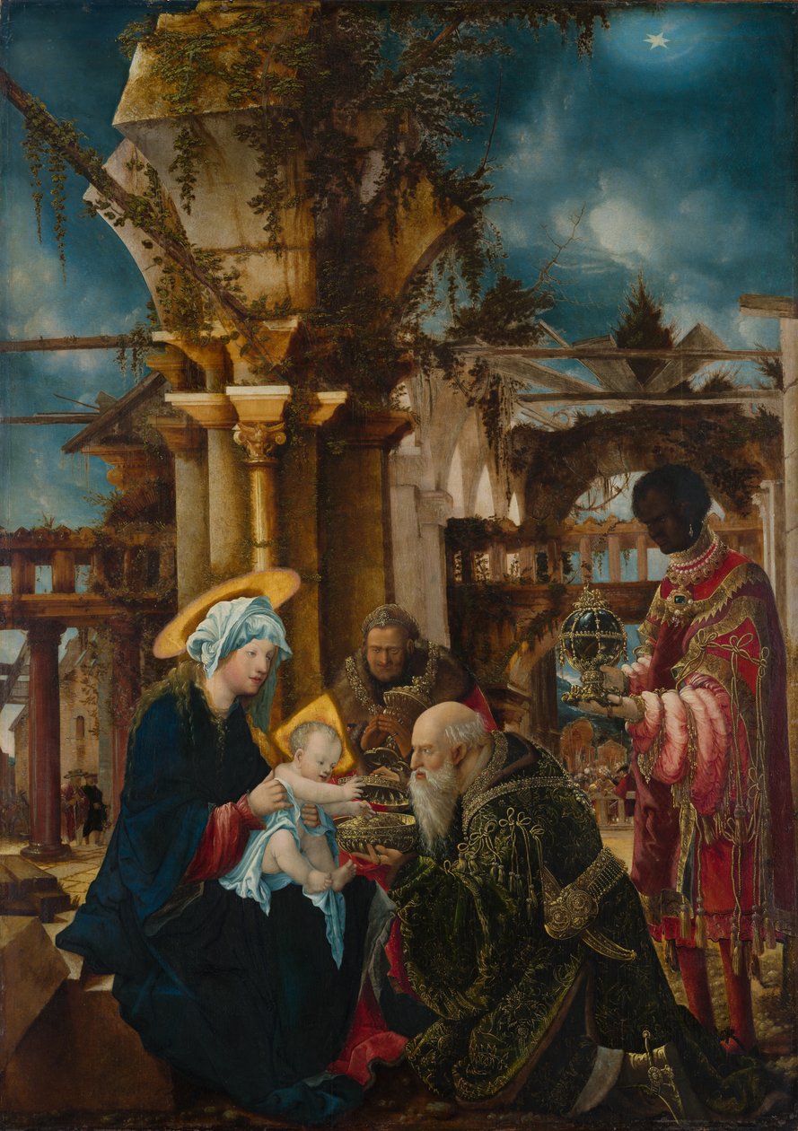 A bölcsek imádása, 1530-35 körül (vegyes technika, hársfa) alkotó: Albrecht Altdorfer
