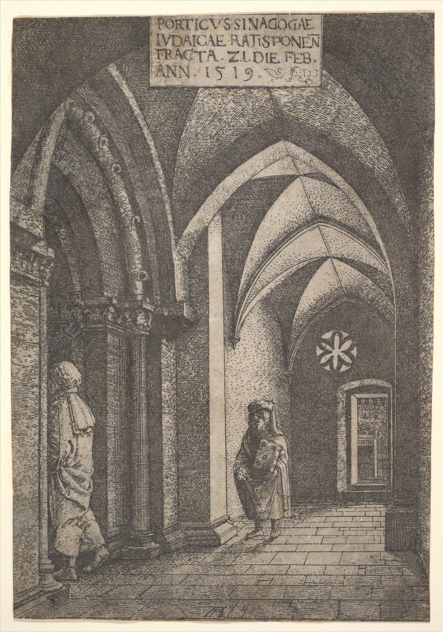 A regensburgi zsinagóga előcsarnoka, 1519. alkotó: Albrecht Altdorfer