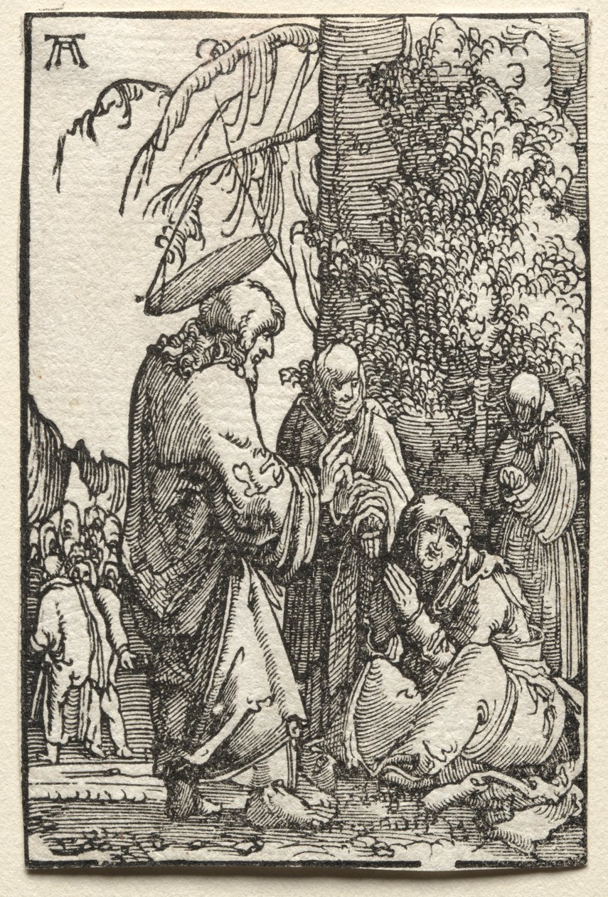 Az ember bukása és megváltása: Krisztus búcsút vesz anyjától a szenvedés előtt, c. 1515. alkotó: Albrecht Altdorfer