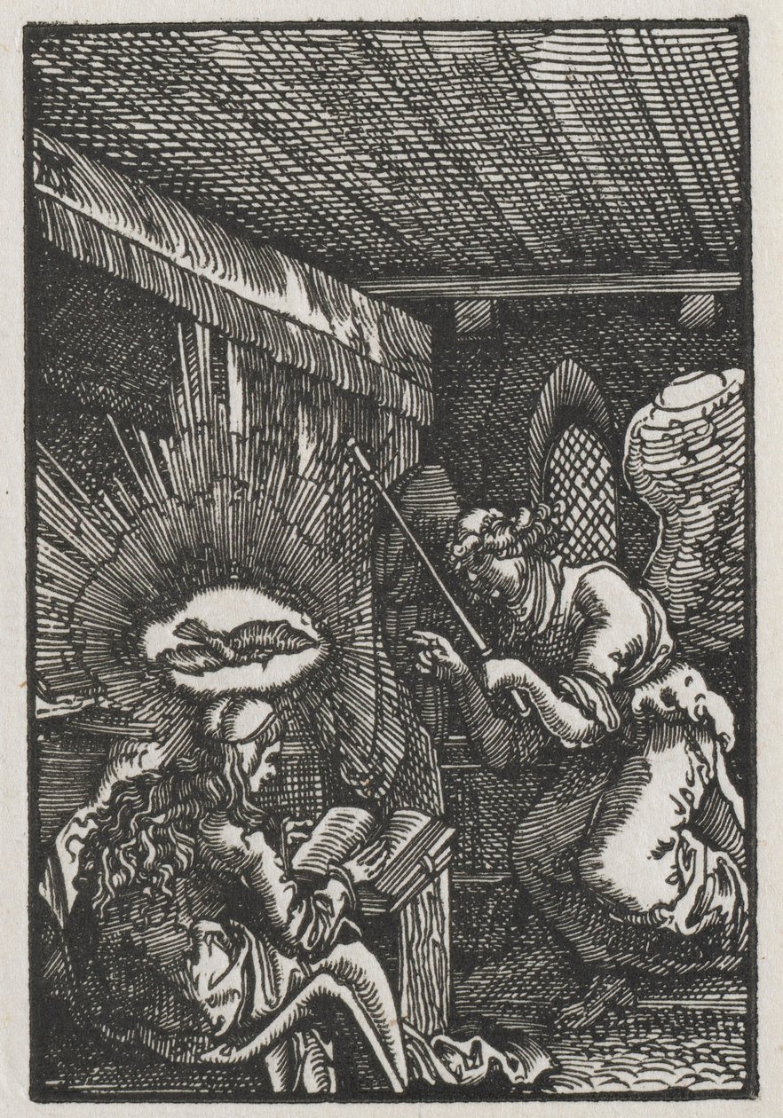 Az ember bukása és megváltása: Az Angyali üdvözlet, c. 1513. alkotó: Albrecht Altdorfer