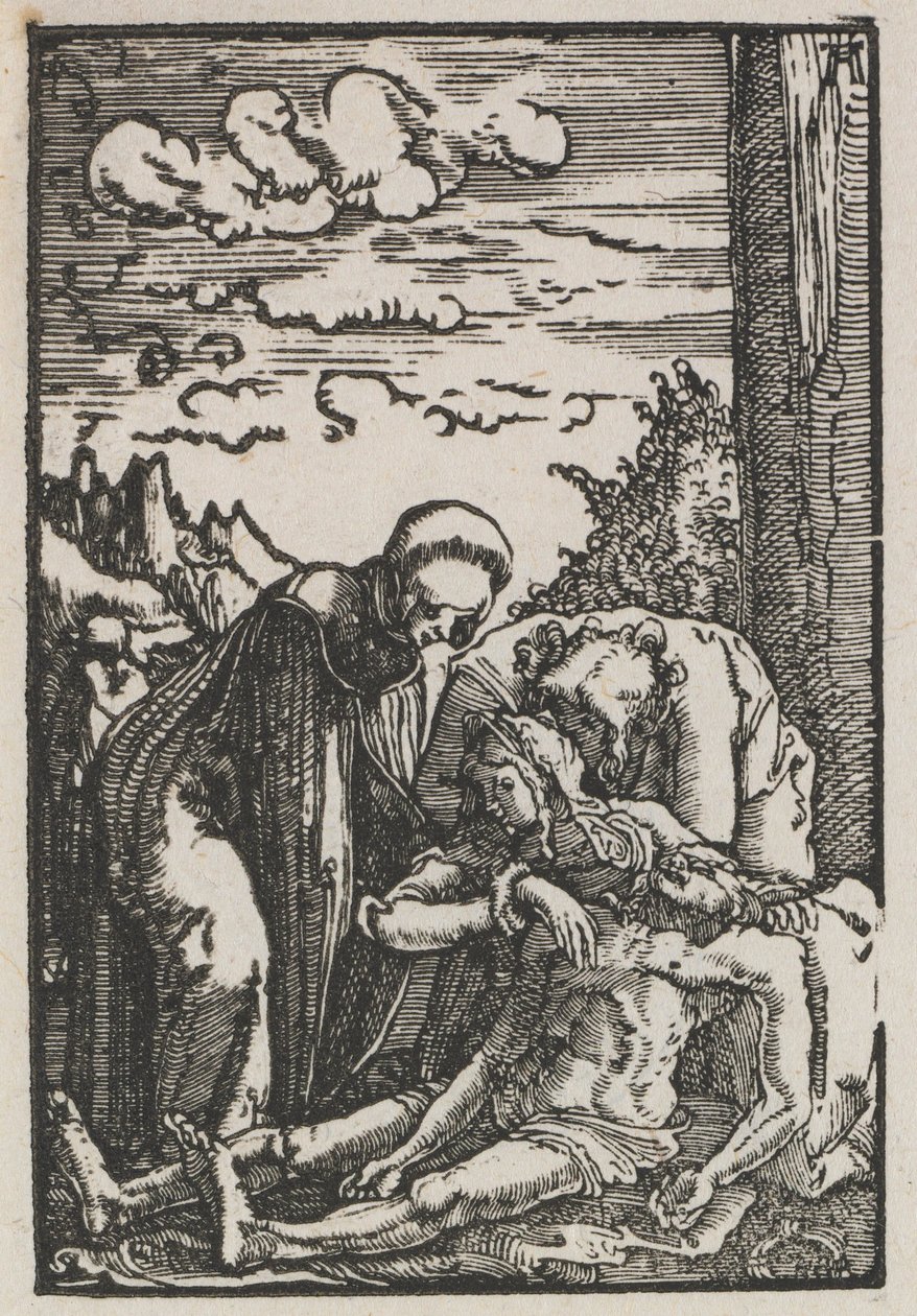 Az ember bukása és megváltása: Siralom a kereszt alatt, c. 1515. alkotó: Albrecht Altdorfer