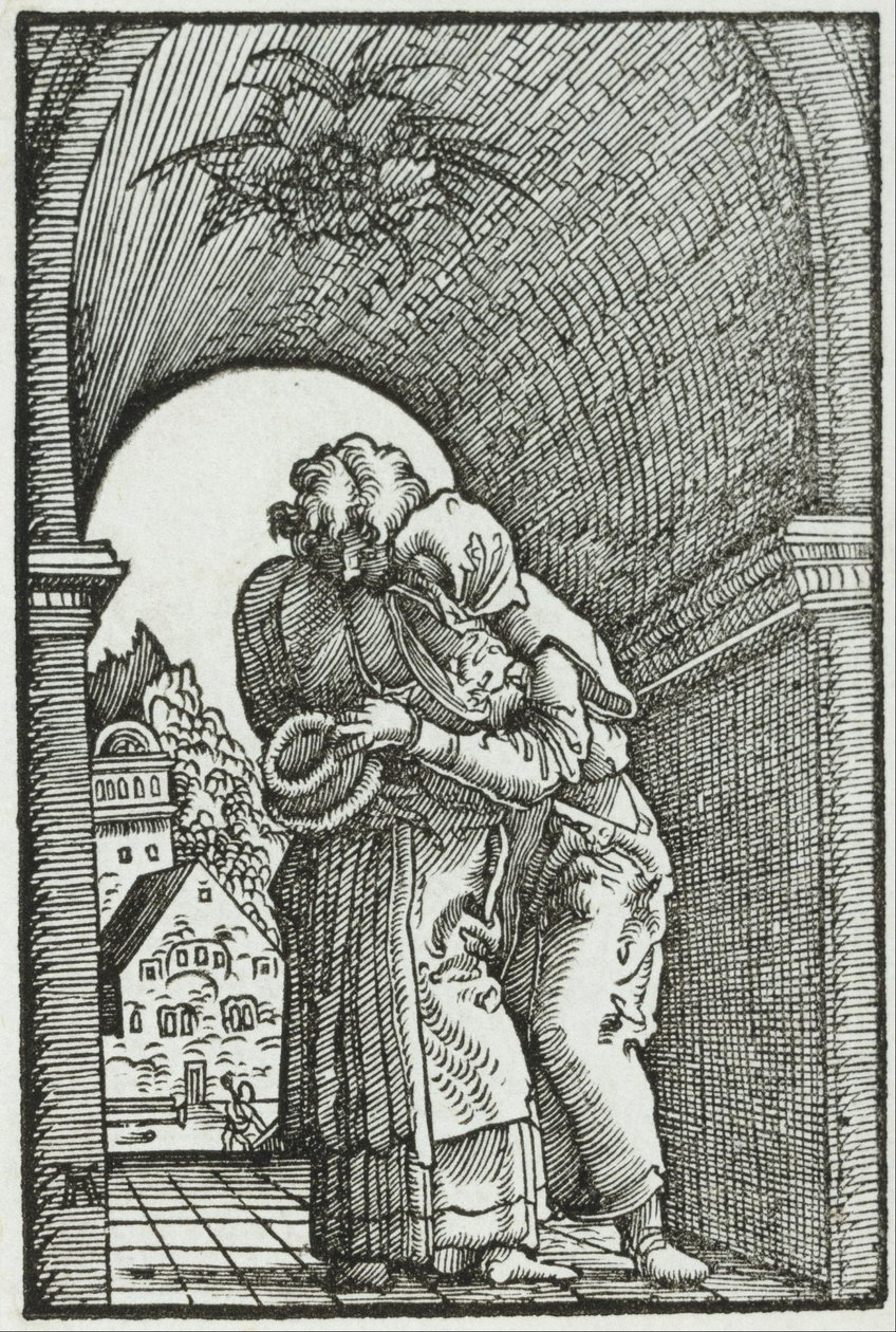 Joachim és Anna találkozása alkotó: Albrecht Altdorfer
