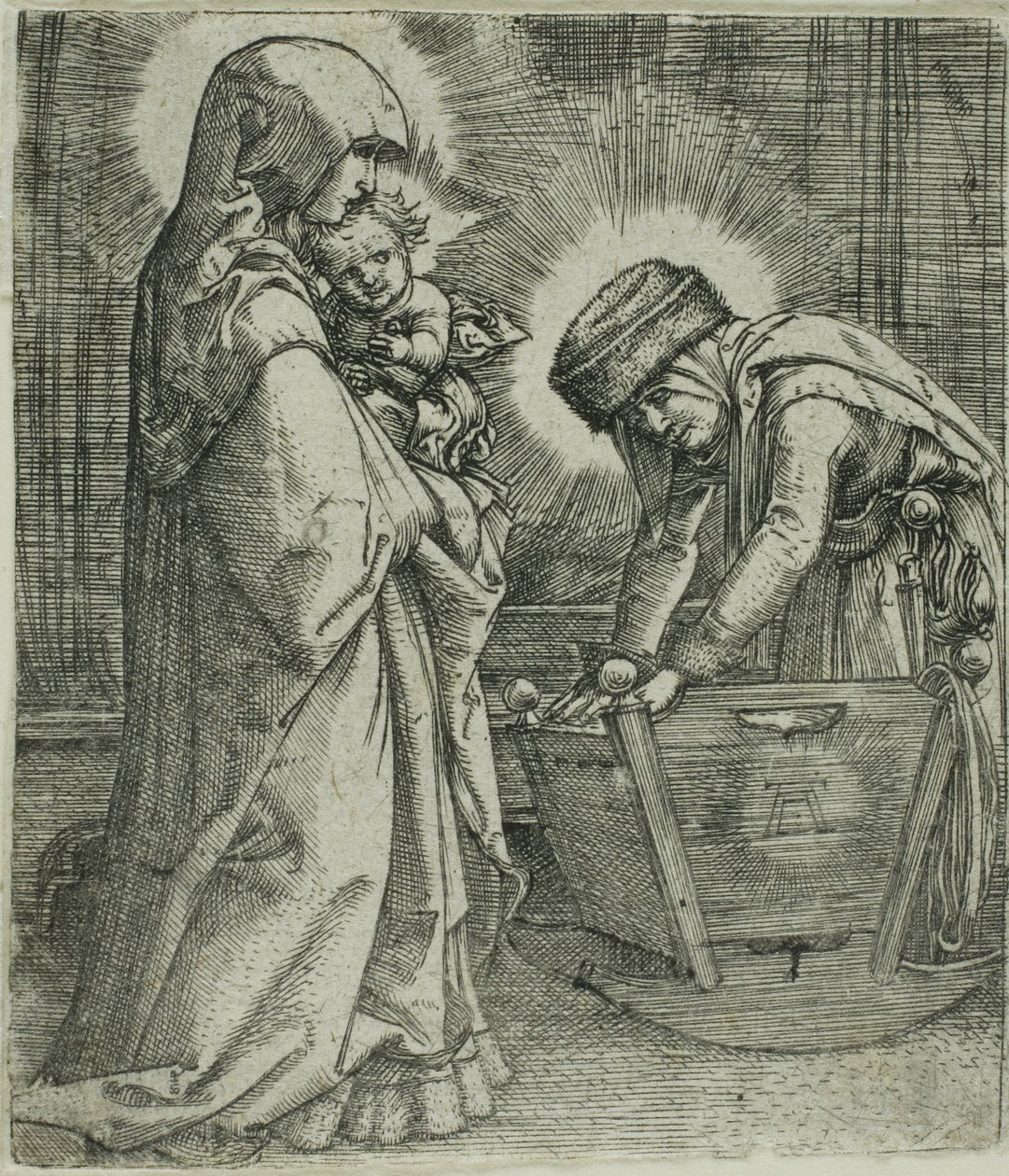 A Szűz és a Gyermek Szent Annával a bölcsőben alkotó: Albrecht Altdorfer