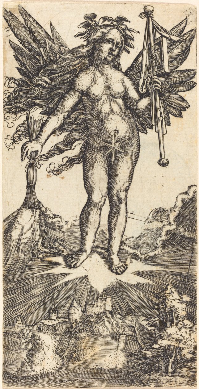 Szárnyas nő a csillagon alkotó: Albrecht Altdorfer