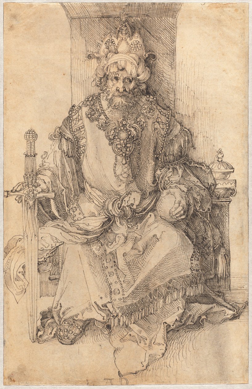 Egy keleti uralkodó trónján ülve alkotó: Albrecht Dürer