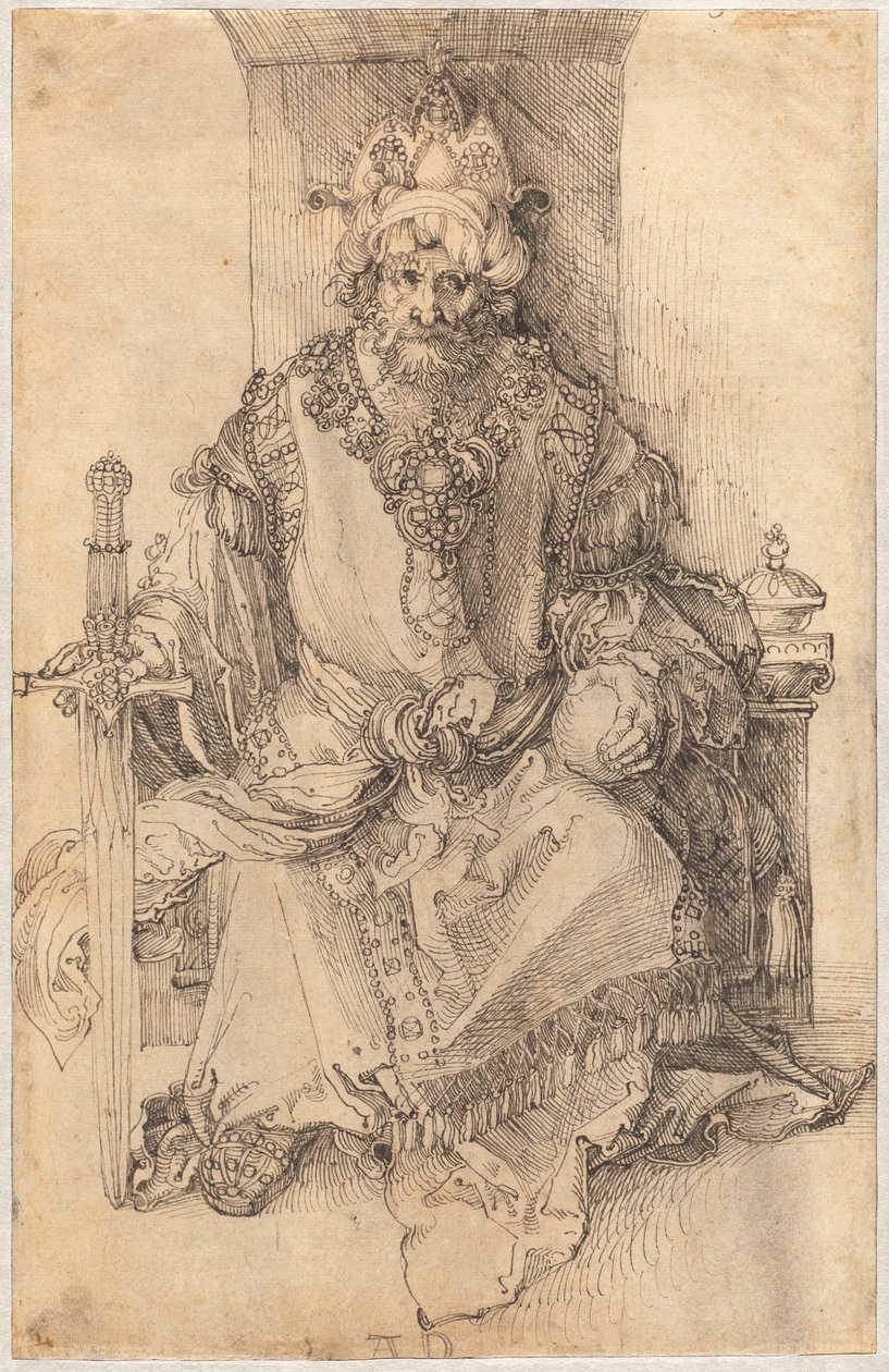 Egy keleti uralkodó a trónján ül alkotó: Albrecht Dürer