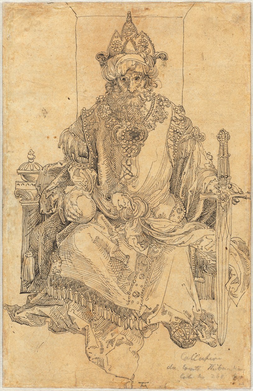 Egy keleti uralkodó a trónján ül alkotó: Albrecht Dürer
