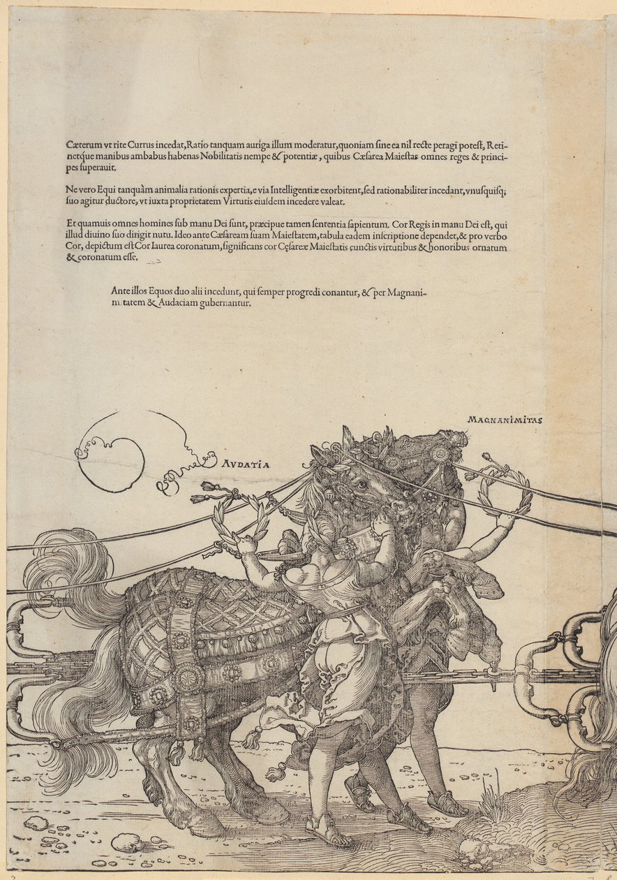 Audatia, a „A nagy diadalmas szekér” című sorozat 7. lapja alkotó: Albrecht Dürer