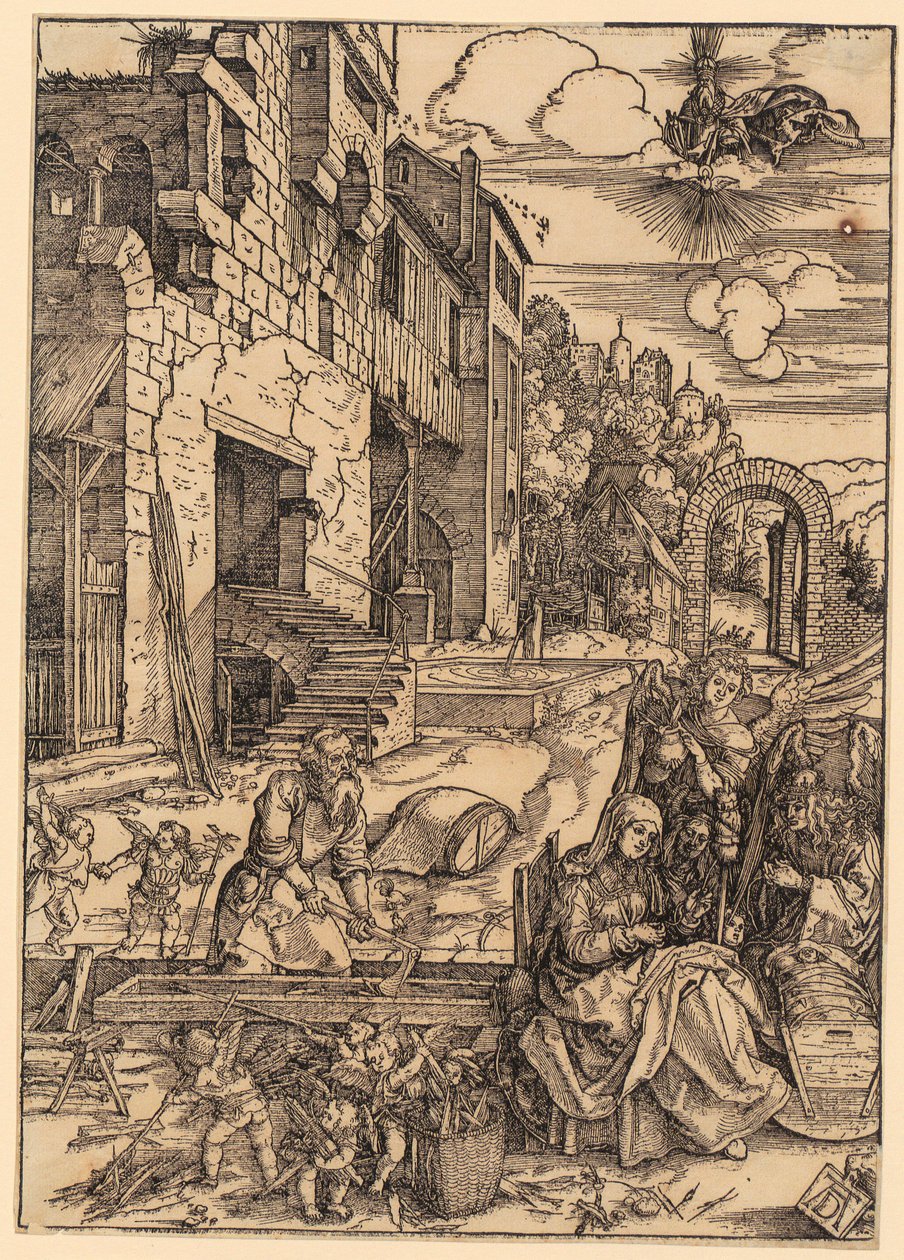 Tartózkodás Egyiptomban, a „Szűz Mária élete” sorozat 15. lapja alkotó: Albrecht Dürer