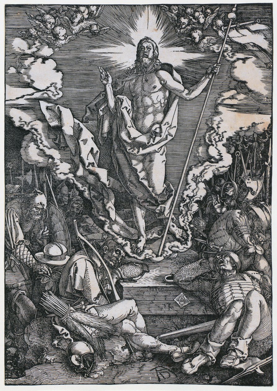 Krisztus feltámadása, a „Nagy Passió” sorozat 12. lapja alkotó: Albrecht Dürer
