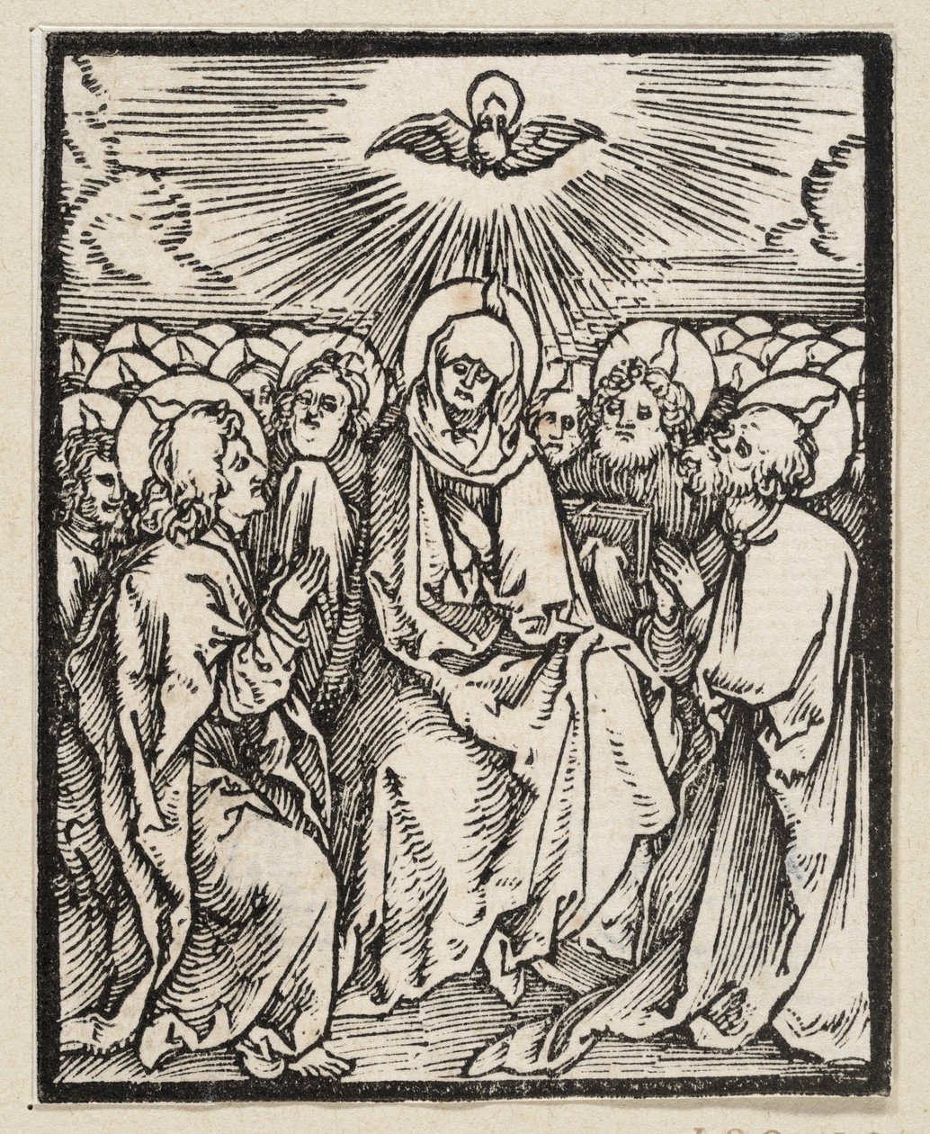 A Szentlélek kiáradása (a Postilla című műből, 43 fametszet) alkotó: Albrecht Dürer