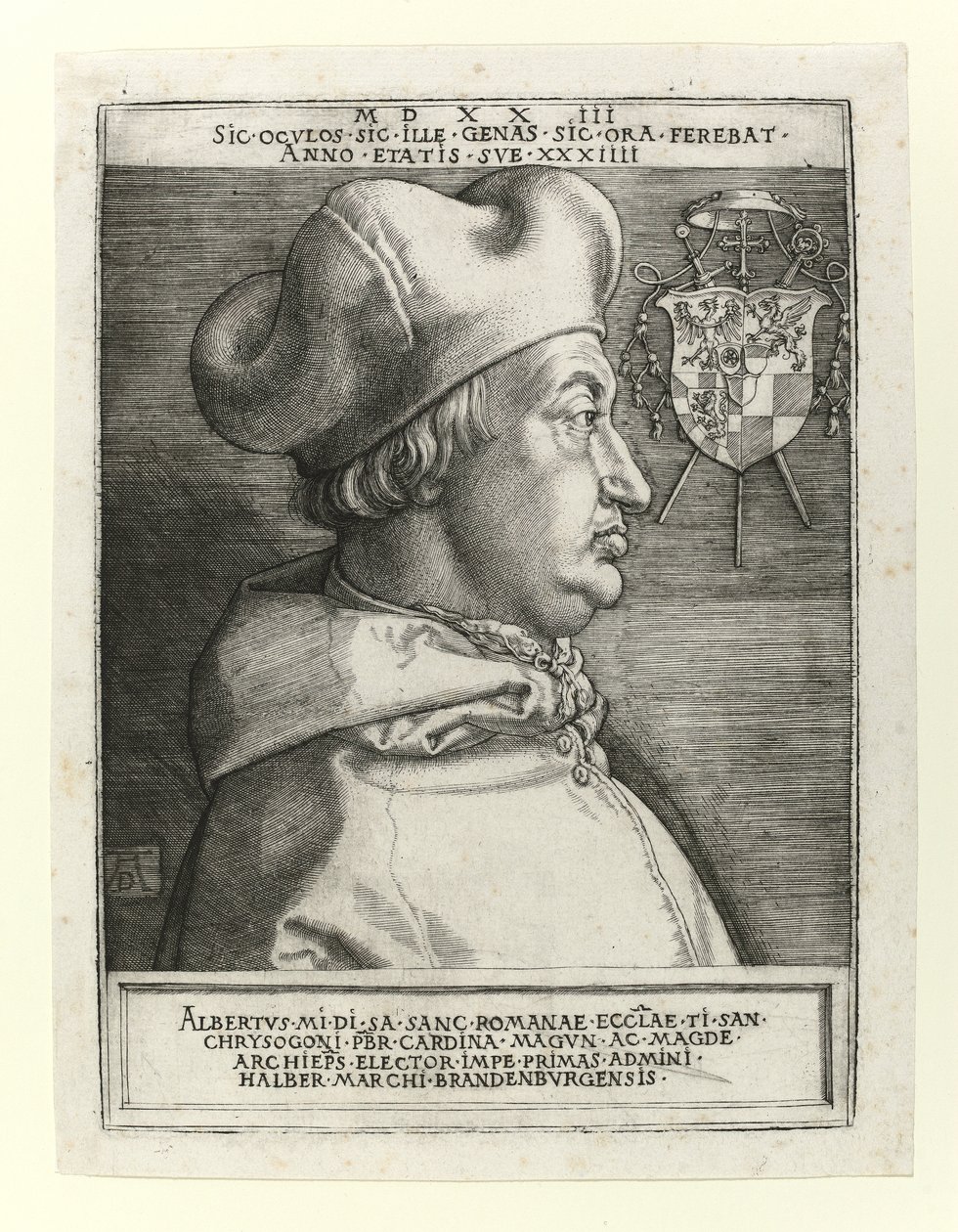 Albert brandenburgi bíboros, 1523 alkotó: Albrecht Dürer