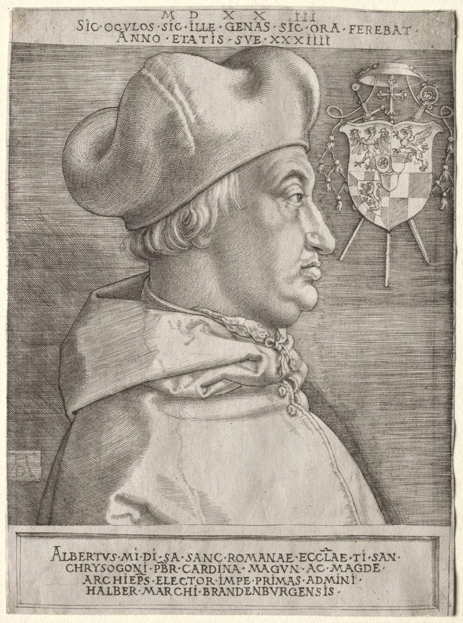 Brandenburgi Albrecht bíboros – A nagy tányér, 1523. alkotó: Albrecht Dürer