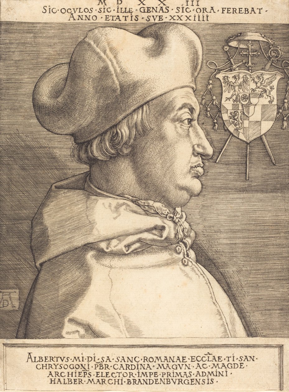 Brandenburgi Albrecht bíboros nagy bíboros, 1523. alkotó: Albrecht Dürer