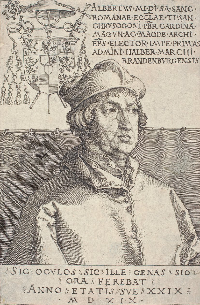 Brandenburgi Albrecht kisbíboros, 1519. alkotó: Albrecht Dürer