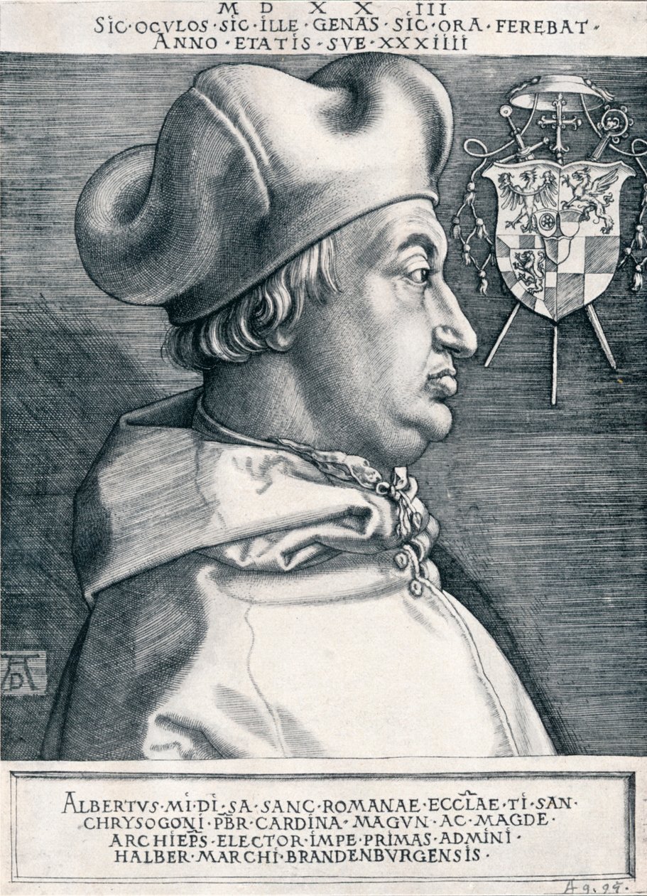 Brandenburgi Albrecht bíboros A nagy bíboros, 1523 1906 alkotó: Albrecht Dürer