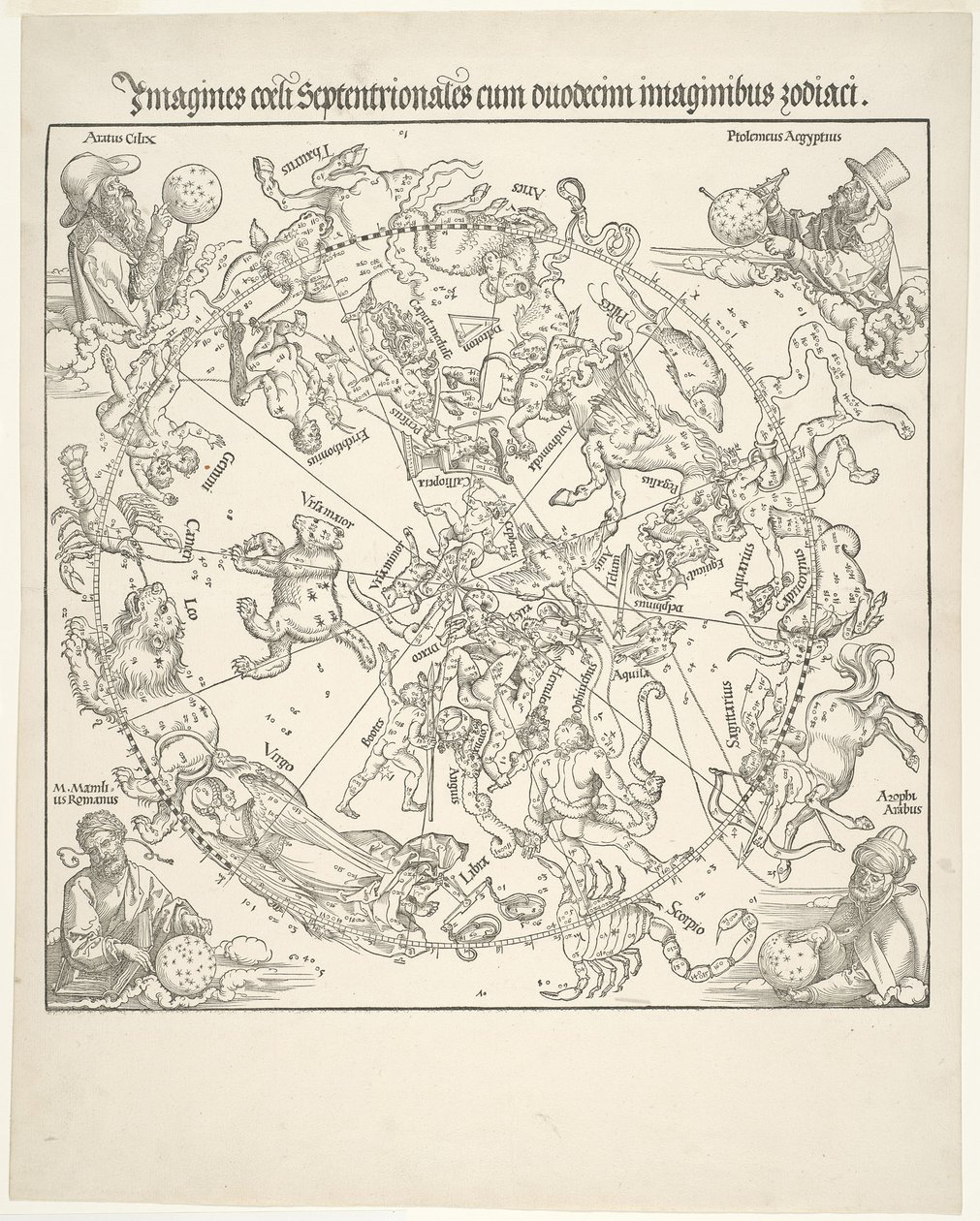 Az északi égbolt égi térképe alkotó: Albrecht Dürer