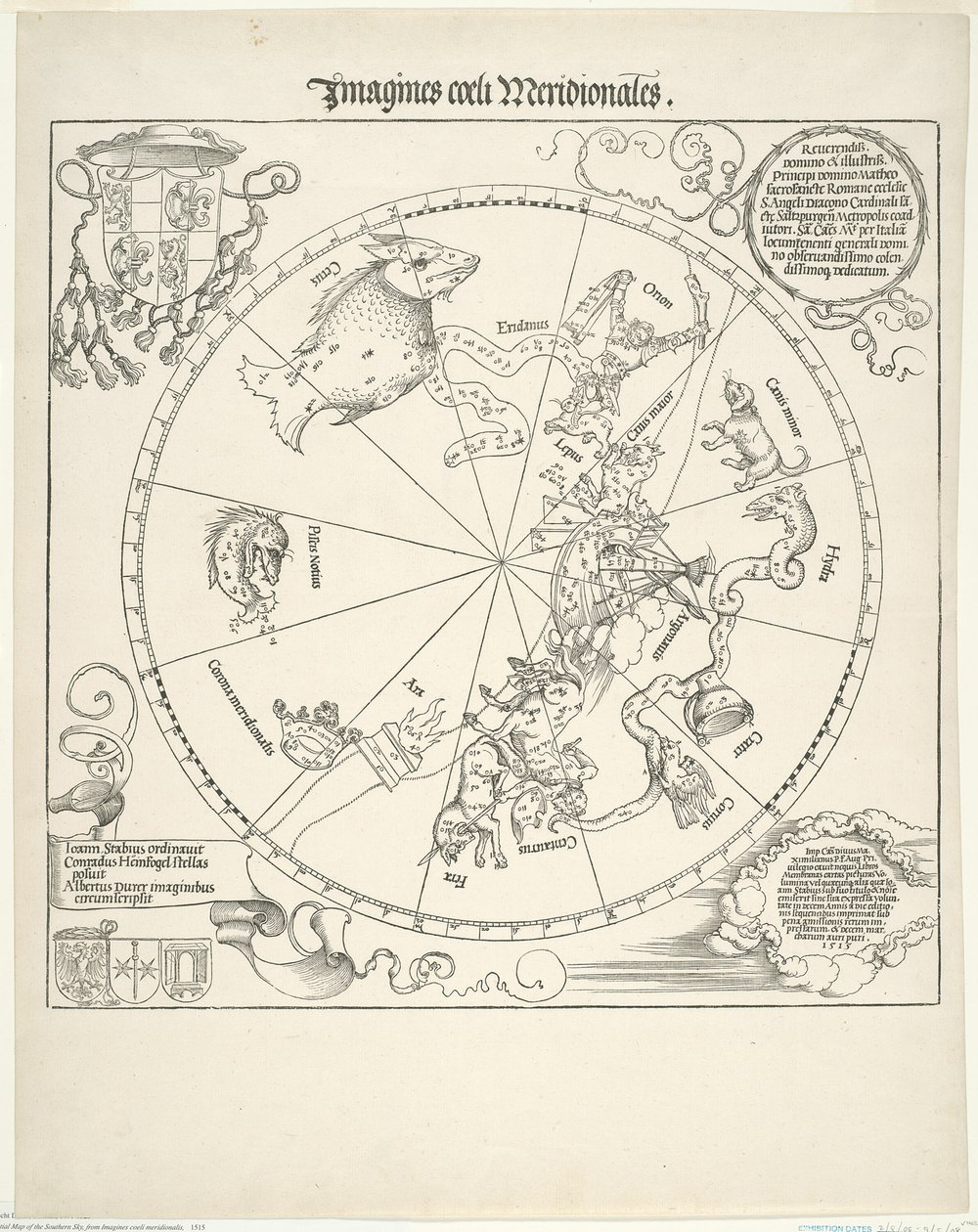 A déli égbolt égi térképe (Imagines coeli meridionalis) alkotó: Albrecht Dürer