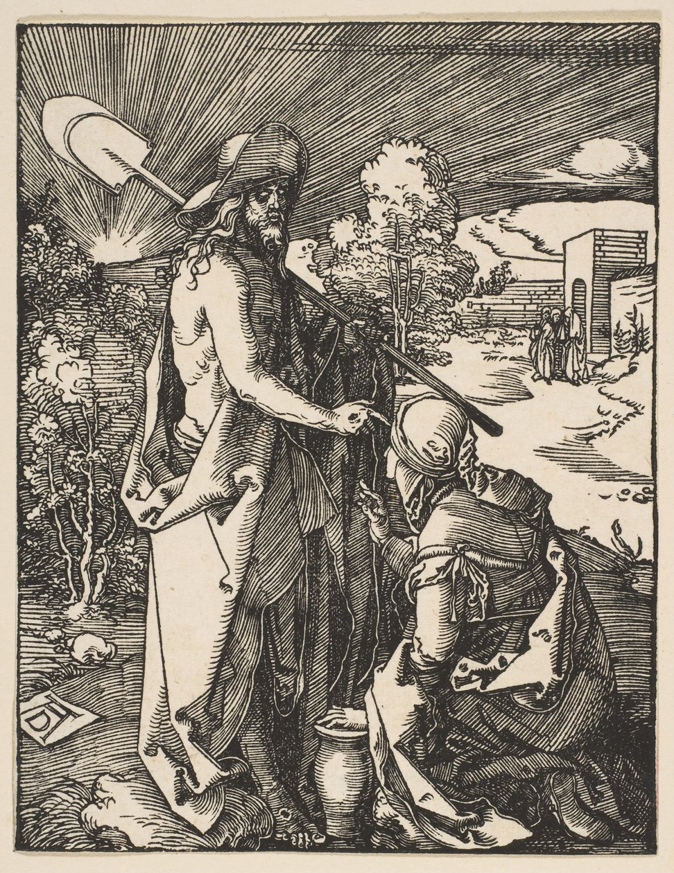 Krisztus megjelenése Mária Magdolnának, A kis szenvedésből, kb. 1510. alkotó: Albrecht Dürer