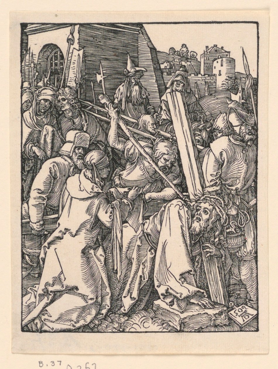 A keresztet hordozó Krisztus, A kis szenvedély sorozatból alkotó: Albrecht Dürer