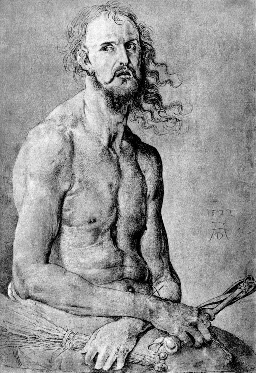 Krisztus, a szomorúság embere, Durers-vonásokkal, 1522, 1936 alkotó: Albrecht Dürer