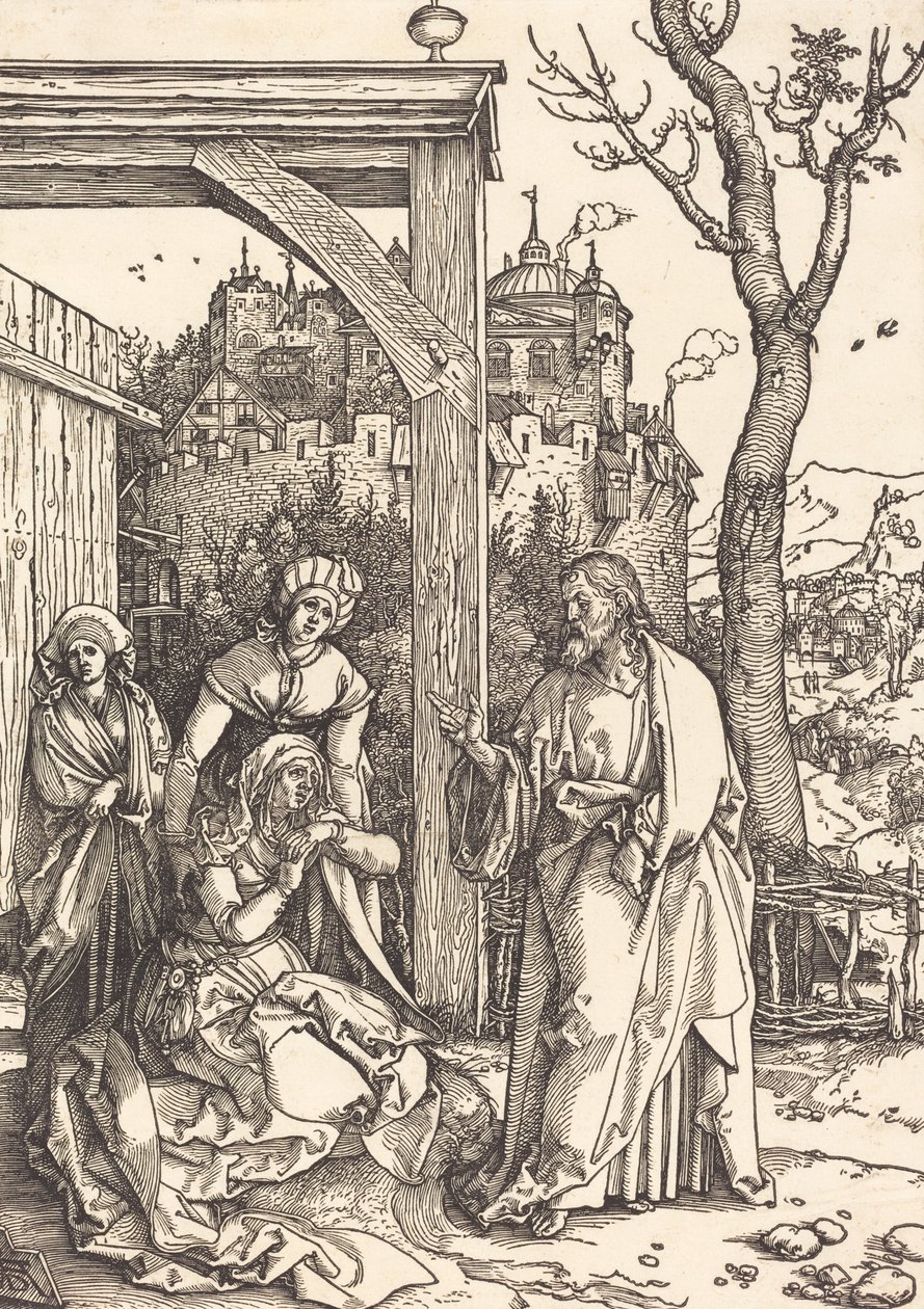 Krisztus búcsút vesz anyjától, c. 15041505. alkotó: Albrecht Dürer