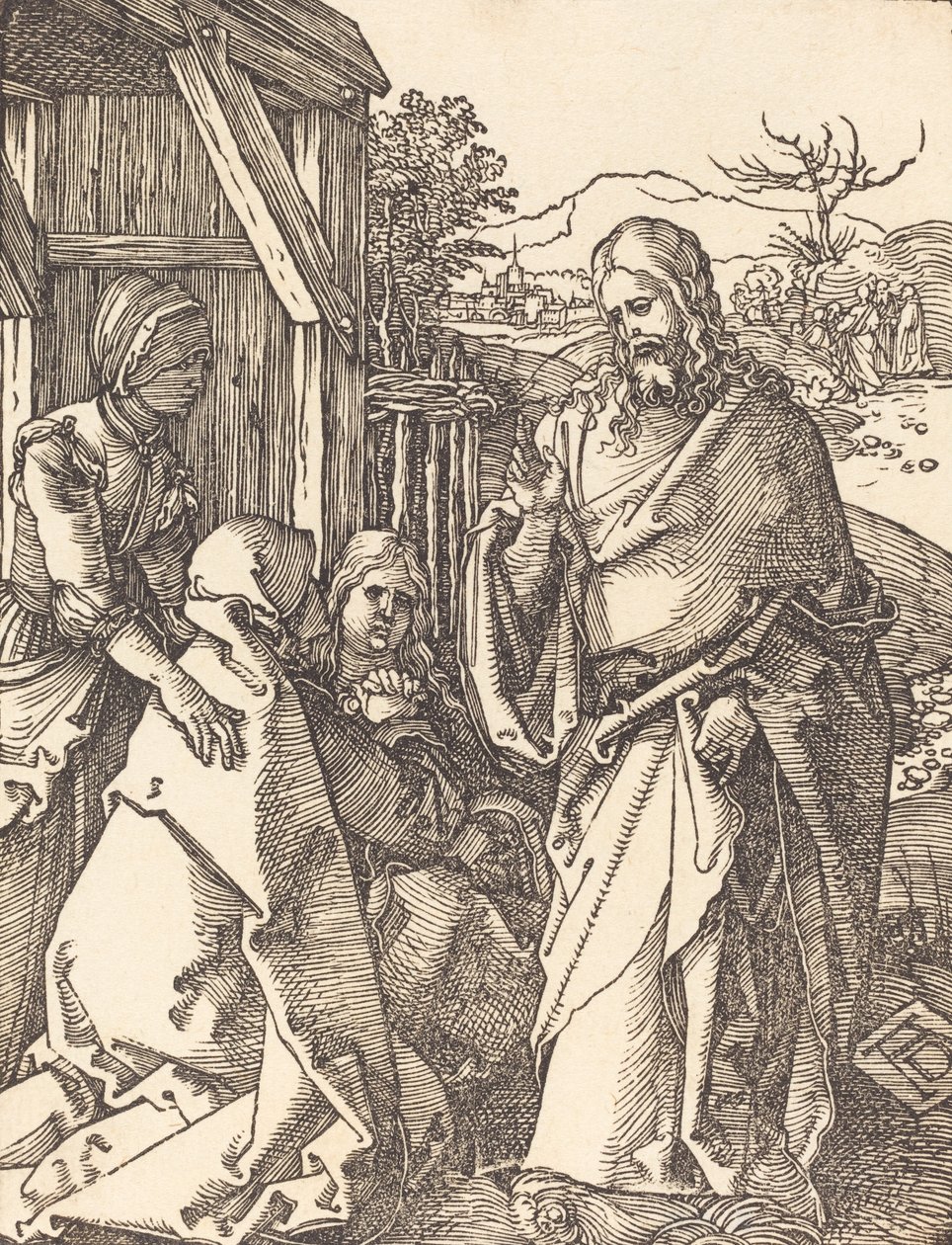 Krisztus búcsút vesz az anyjától, valószínűleg c. 15091510. alkotó: Albrecht Dürer