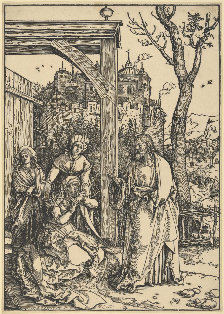 Krisztus búcsút vesz anyjától, Szűz Mária életéből alkotó: Albrecht Dürer