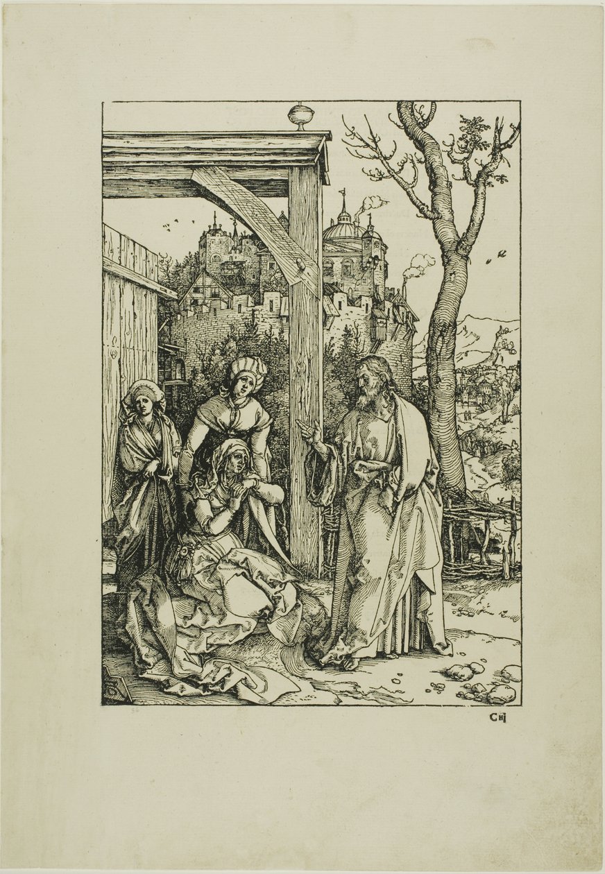 Krisztus búcsút vesz anyjától, a Szűz életéből alkotó: Albrecht Dürer