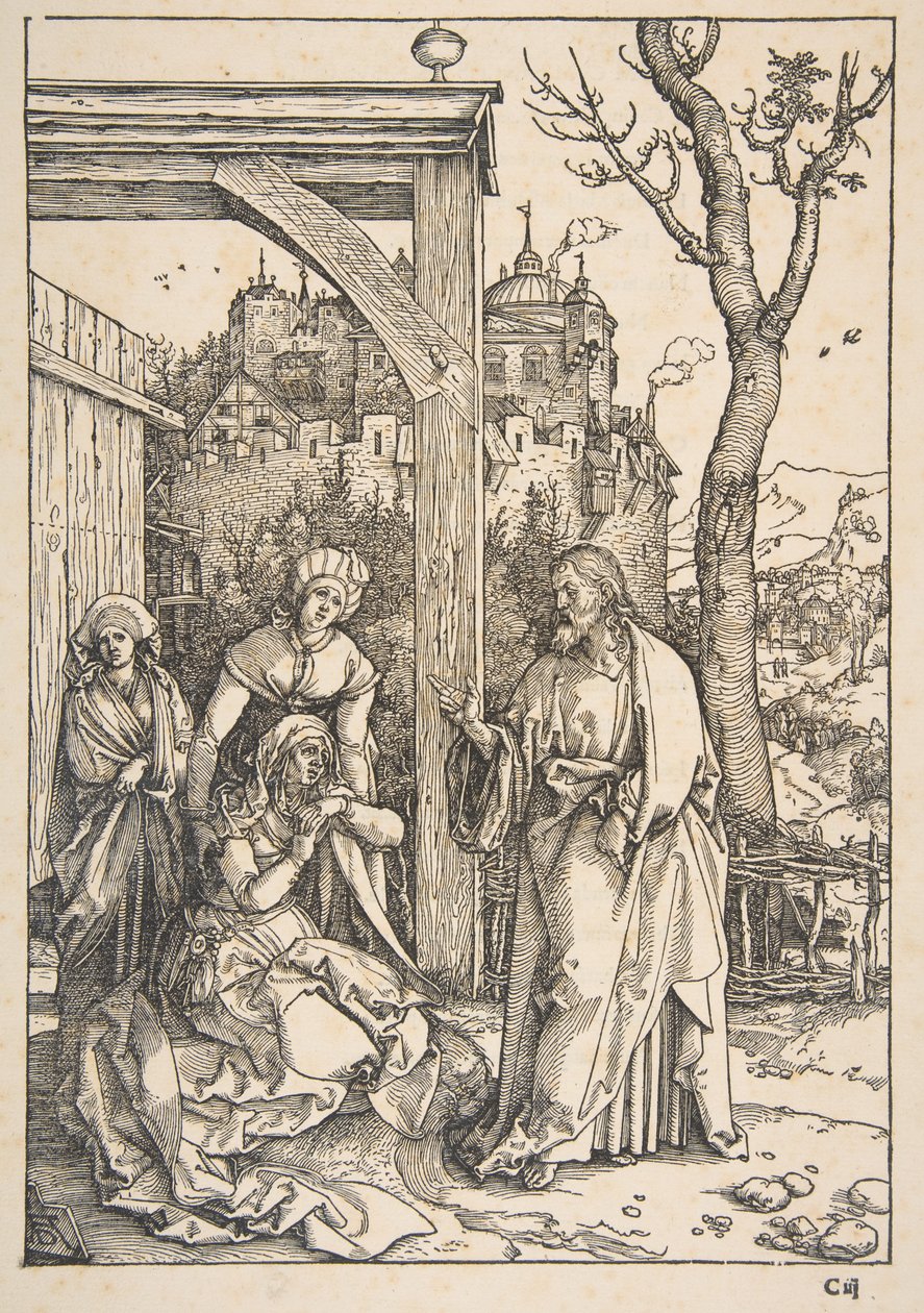 Krisztus búcsúzik édesanyjától, „A Szűz élete” című műből alkotó: Albrecht Dürer
