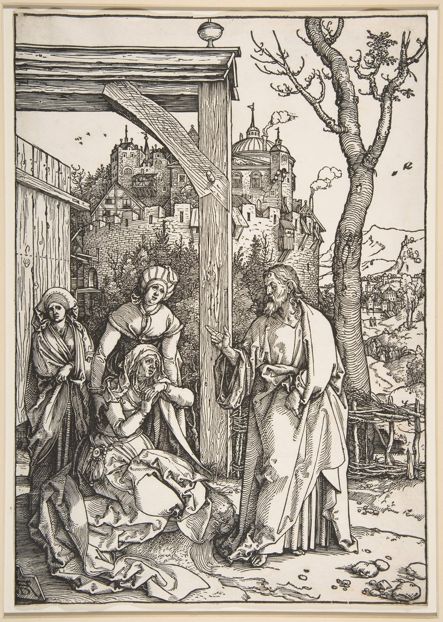 Krisztus búcsút vesz anyjától, A Szűz életéből, kb. 1504. alkotó: Albrecht Dürer