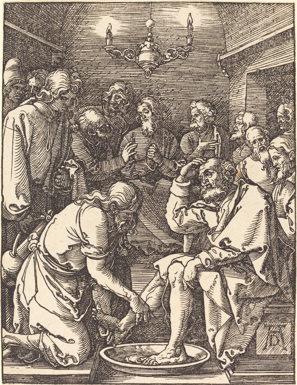 Krisztus, aki megmossa a tanítványok lábát alkotó: Albrecht Dürer