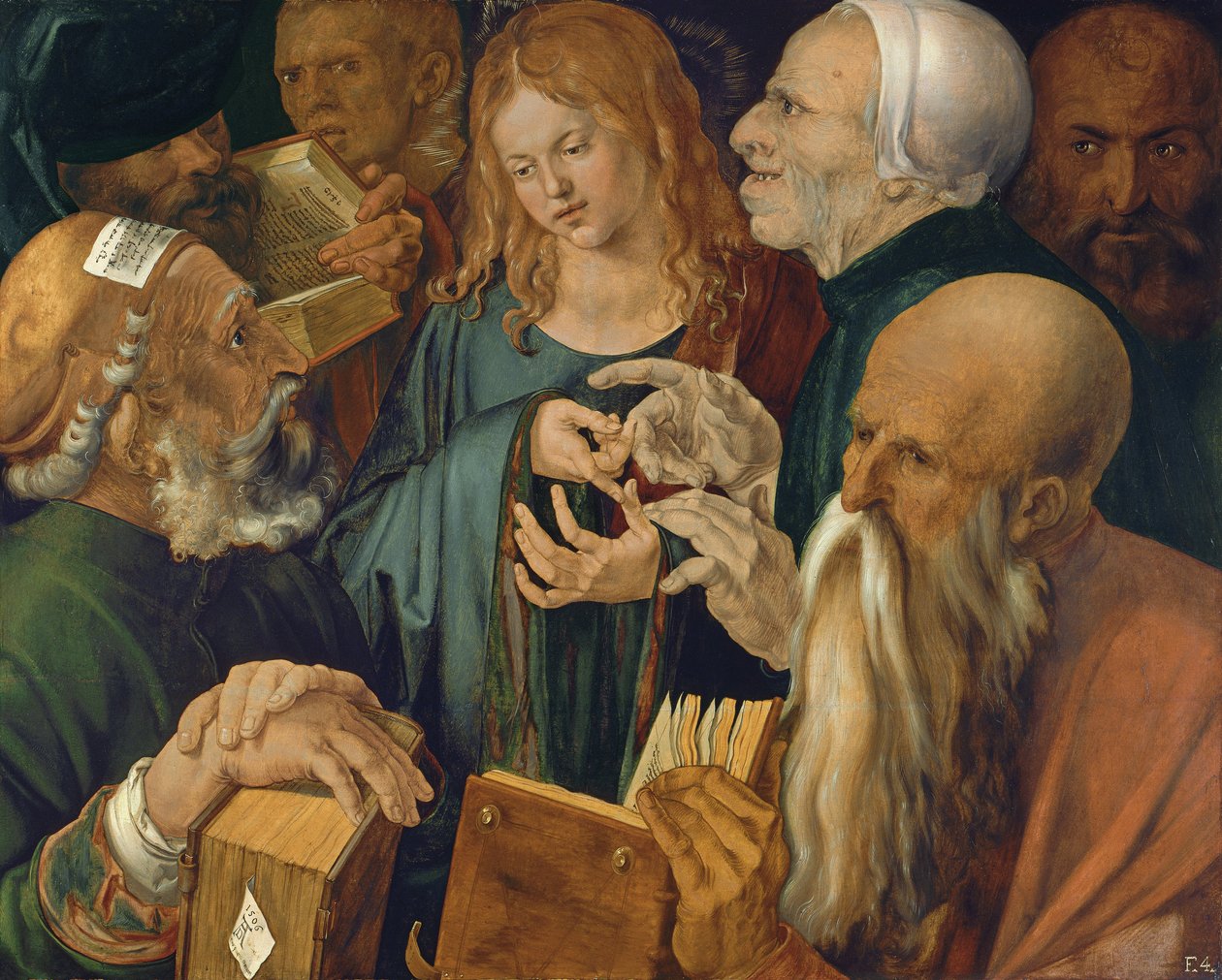 Krisztus az orvosok között, 1506 alkotó: Albrecht Dürer