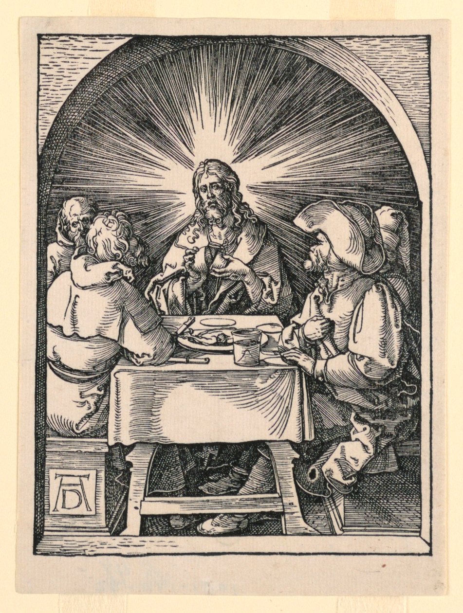 Krisztus Emmausban, A kis szenvedély sorozatból alkotó: Albrecht Dürer