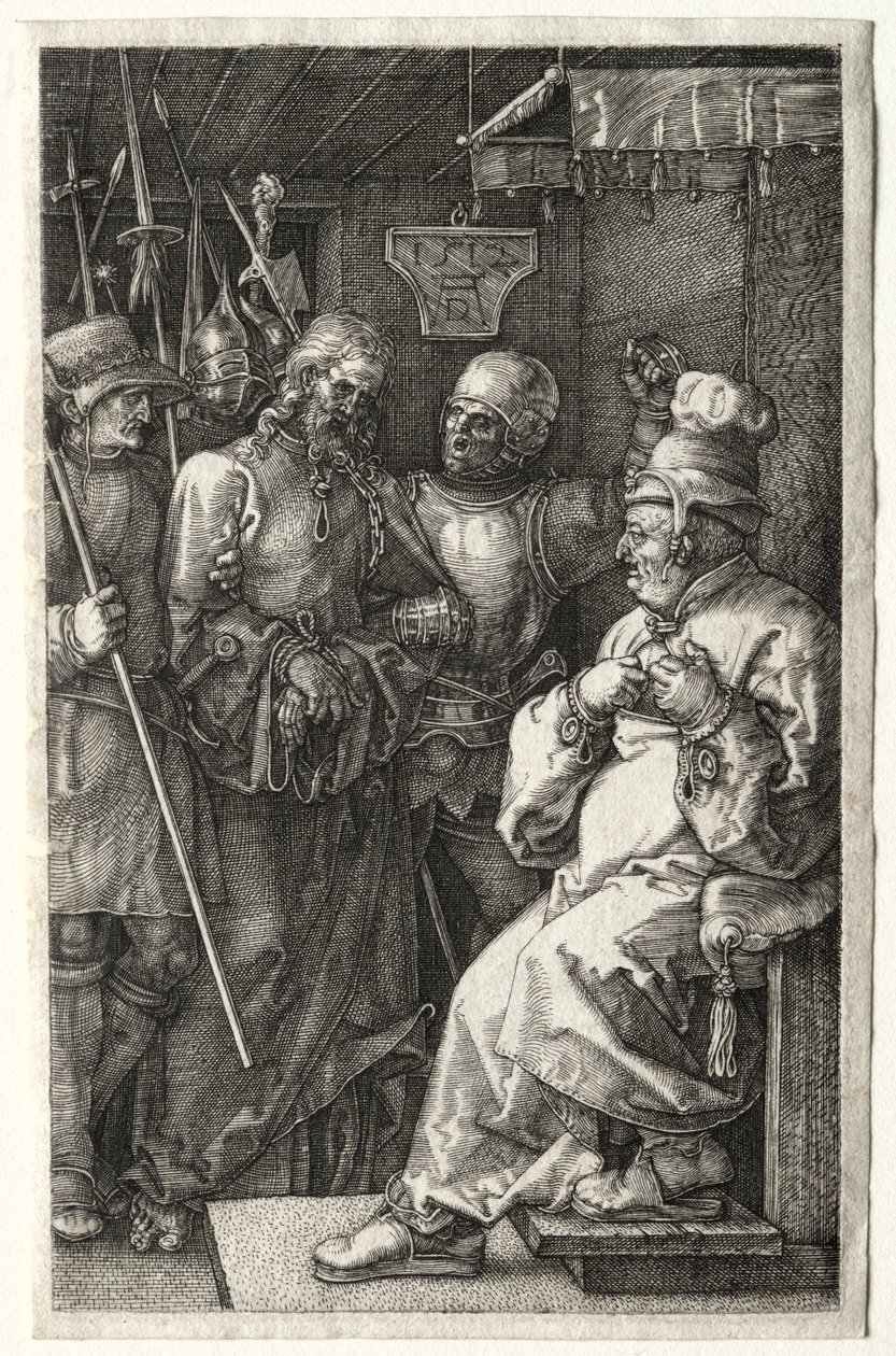 Krisztus Kajafás előtt alkotó: Albrecht Dürer