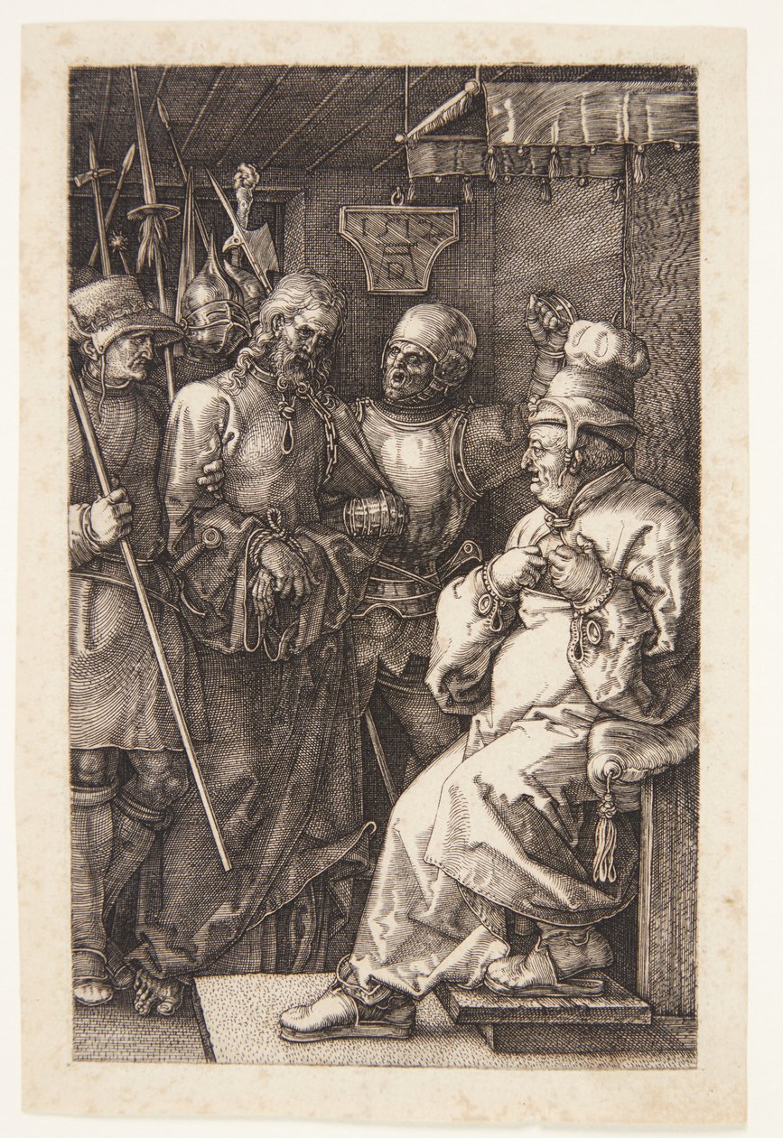 Krisztus Kajafás előtt alkotó: Albrecht Dürer