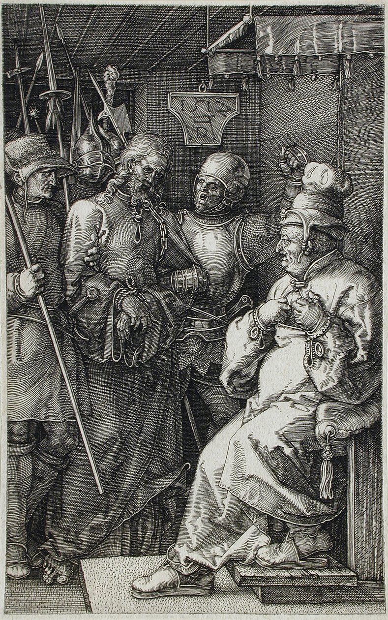 Krisztus Kaifás előtt alkotó: Albrecht Dürer