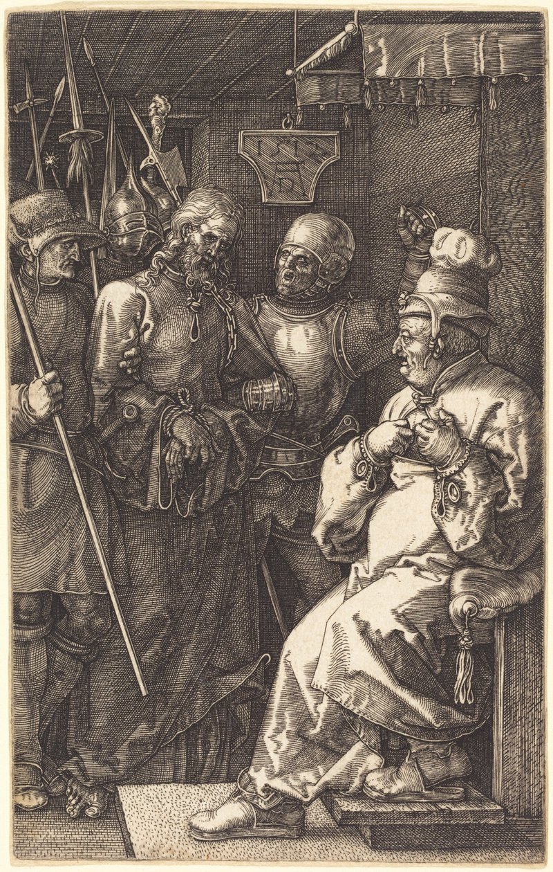 Krisztus Kajafás előtt alkotó: Albrecht Dürer