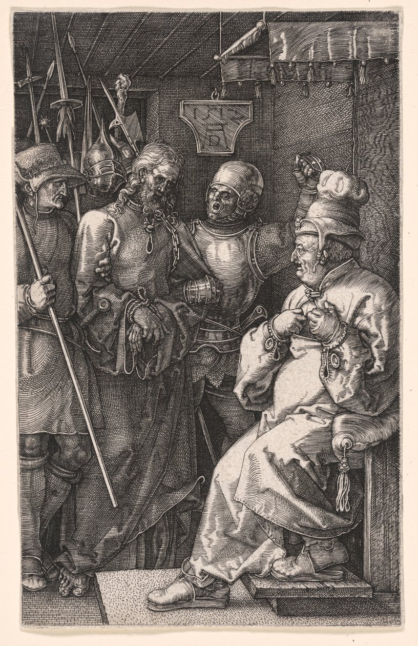 Krisztus Kajafás előtt, A metszett passióból alkotó: Albrecht Dürer