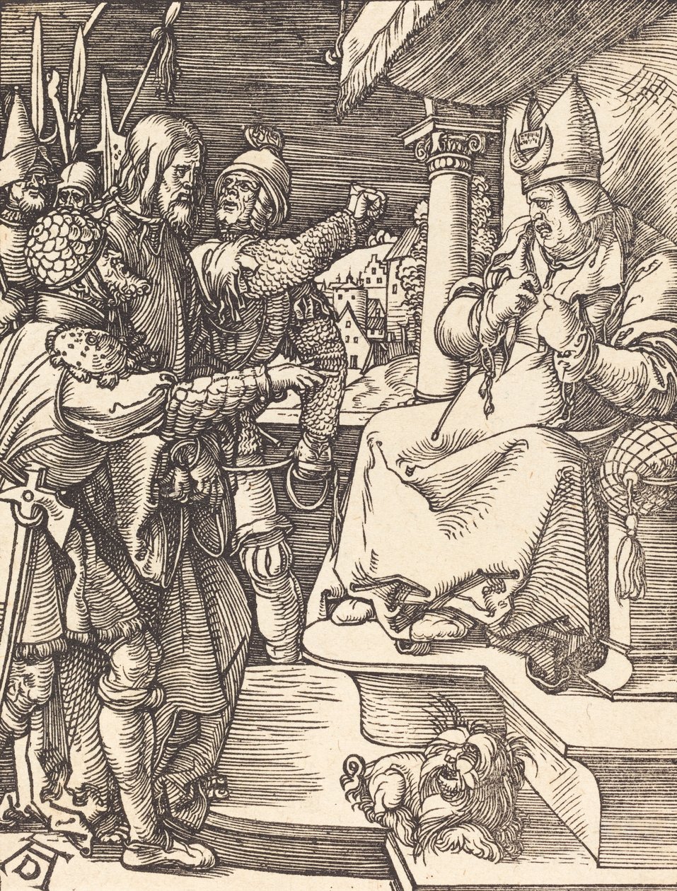 Krisztus Kajafás előtt, valószínűleg c. 15091510. alkotó: Albrecht Dürer