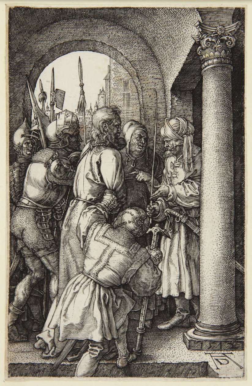 Krisztus Pilátus előtt (a Metszett passió sorozat) alkotó: Albrecht Dürer