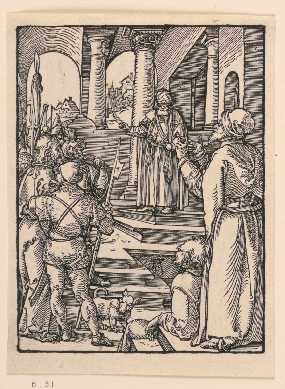 Krisztus Pilátus előtt, A kis szenvedély sorozatból alkotó: Albrecht Dürer