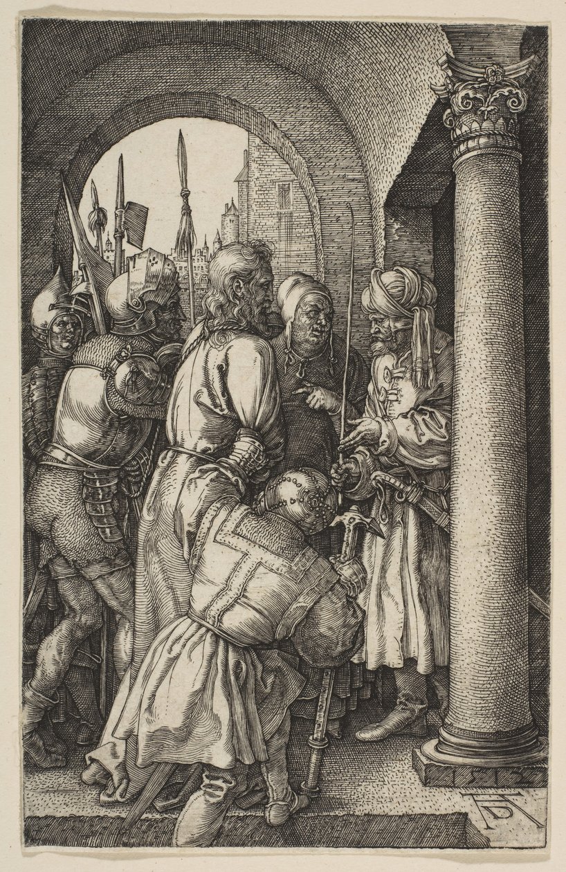 Krisztus Pilátus előtt, a Passióból, 1512. alkotó: Albrecht Dürer