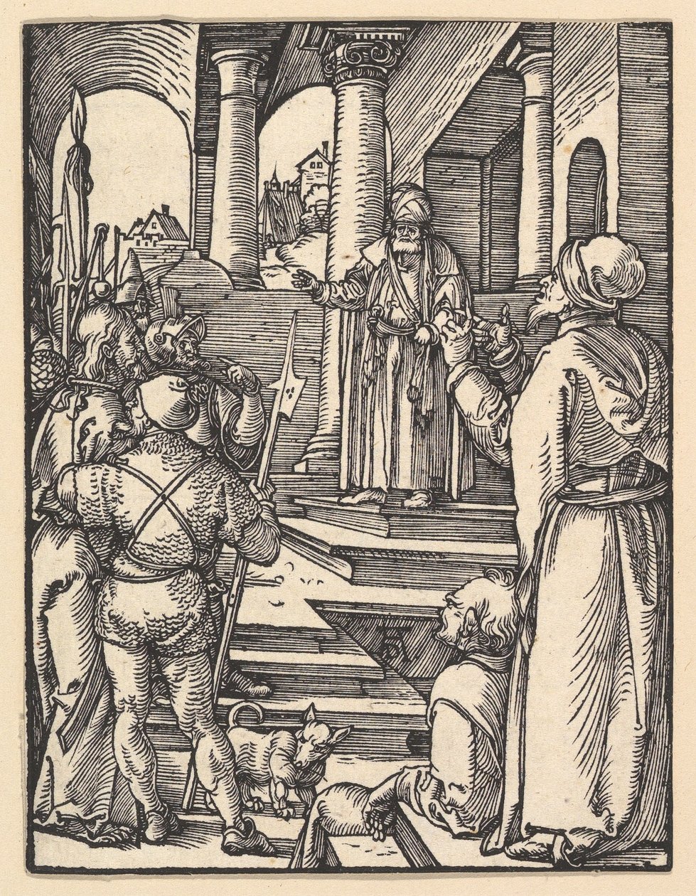 Krisztus Pilátus előtt, „A kis passió” című műből alkotó: Albrecht Dürer