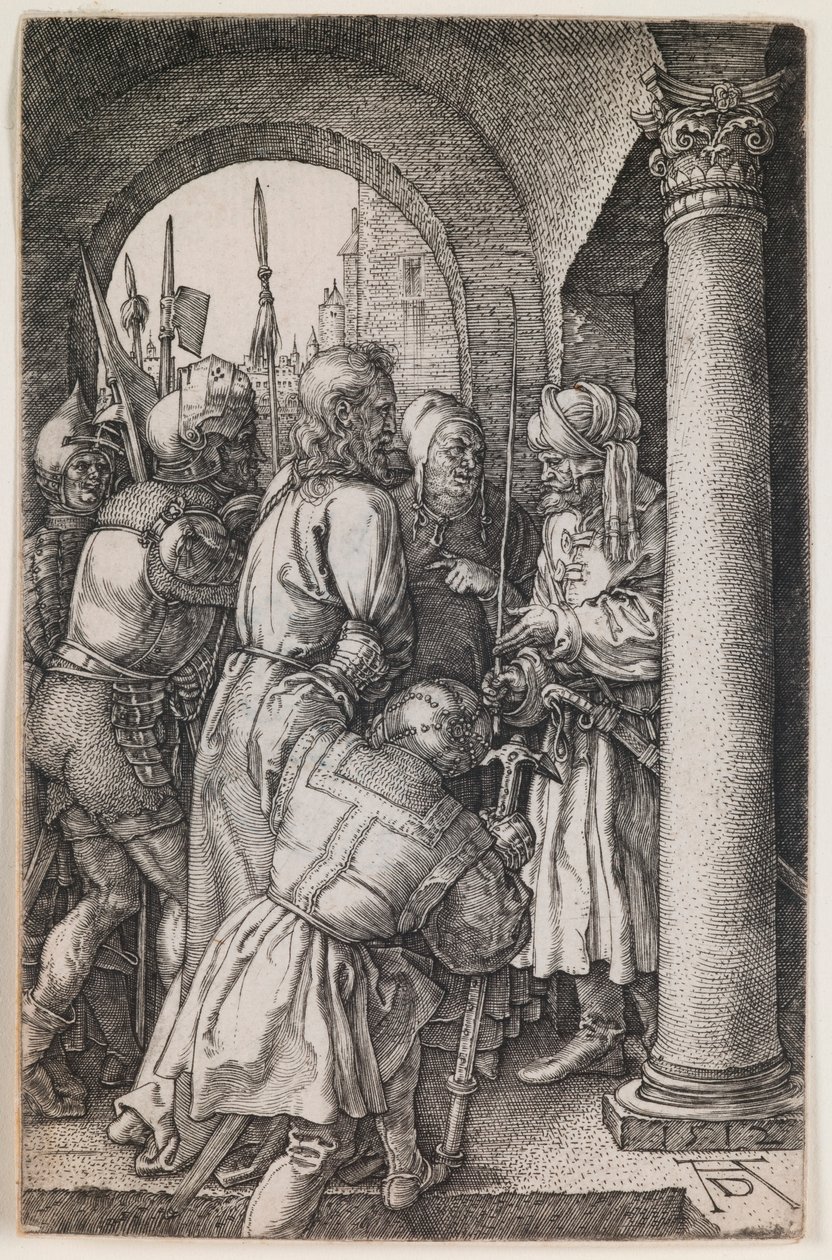 Krisztus Pilátus előtt, a „Bevésett szenvedély” sorozatból alkotó: Albrecht Dürer