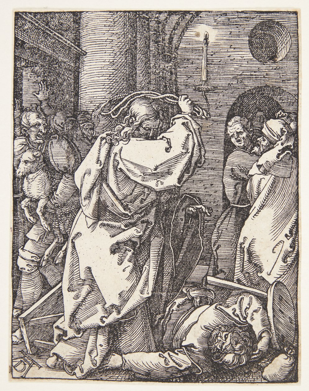 Krisztus kiűzi a pénzkölcsönzőket a templomból alkotó: Albrecht Dürer