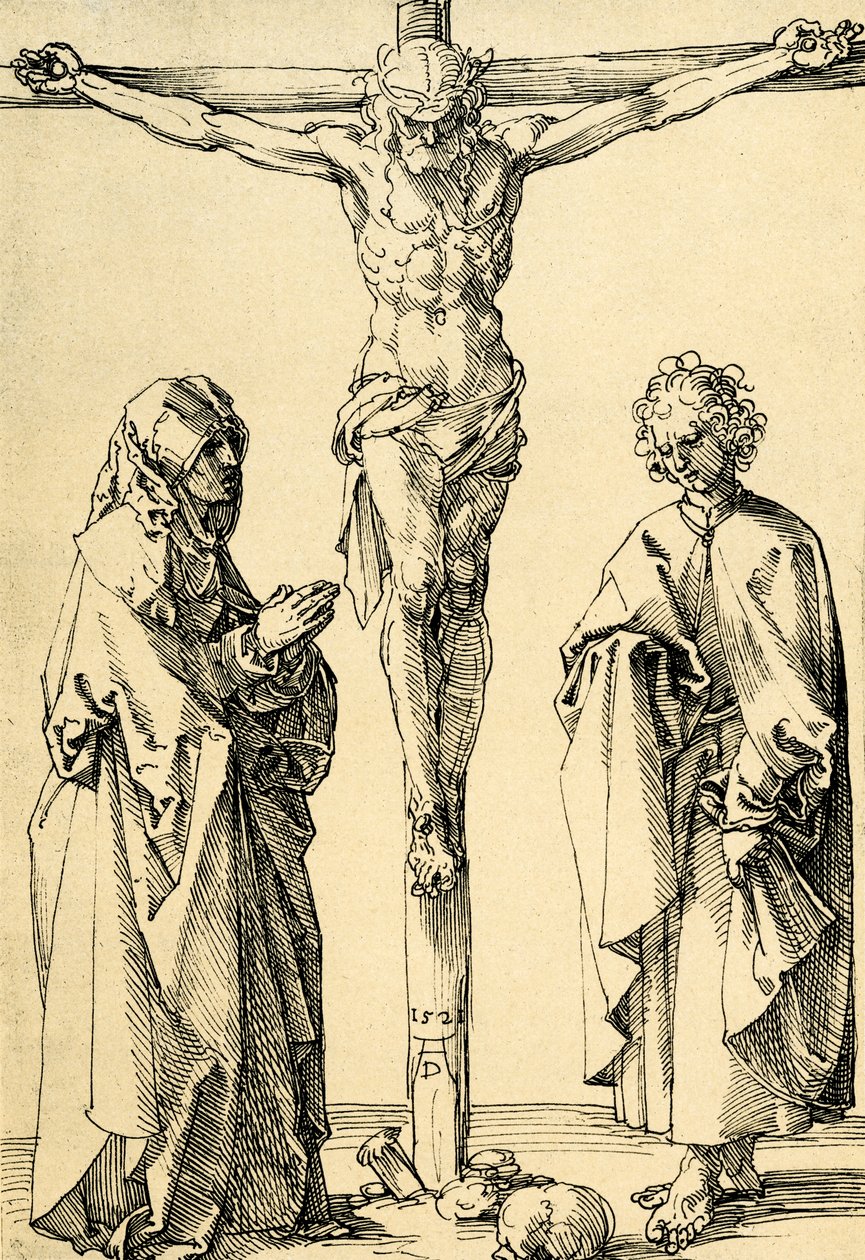 Krisztus a kereszten Máriával és Jánossal alkotó: Albrecht Dürer