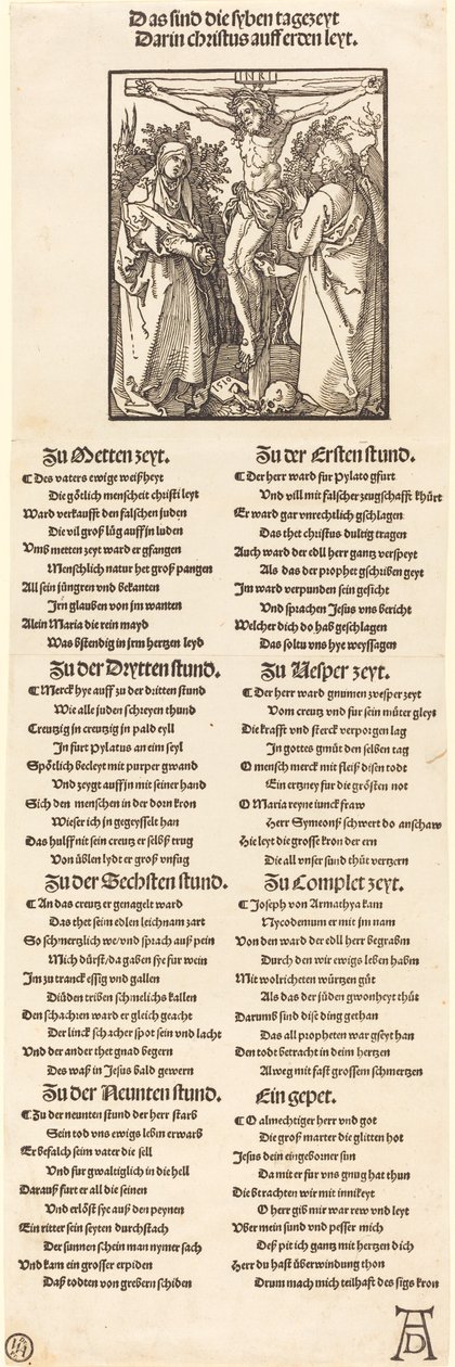 Krisztus a kereszten Máriával és Szent Jánossal alkotó: Albrecht Dürer