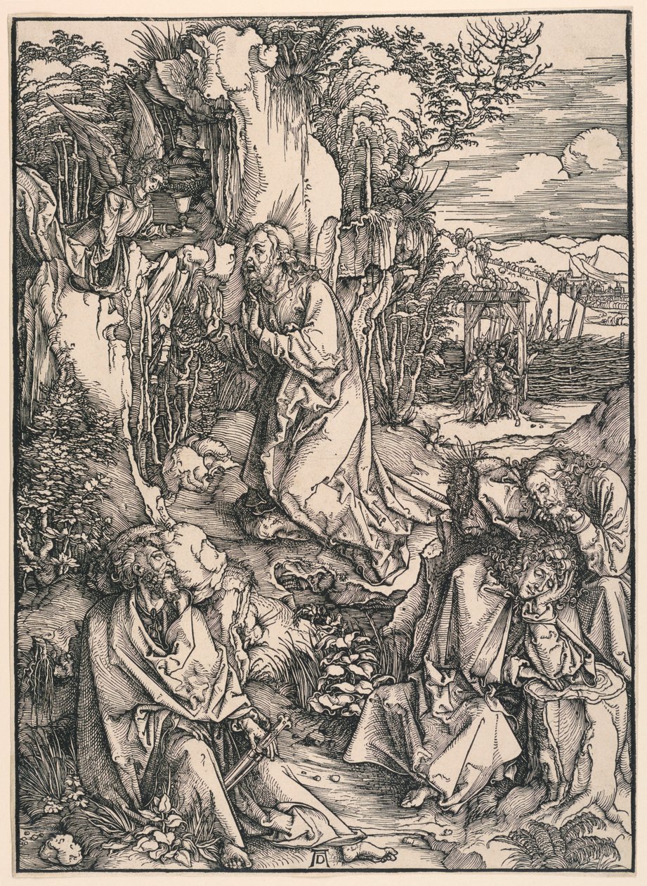 Krisztus az Olajfák hegyén (Agónia a kertben), a Nagy szenvedélyből alkotó: Albrecht Dürer