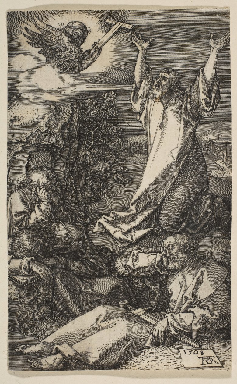 Krisztus az Olajfák hegyén, A szenvedésből, 1508. alkotó: Albrecht Dürer